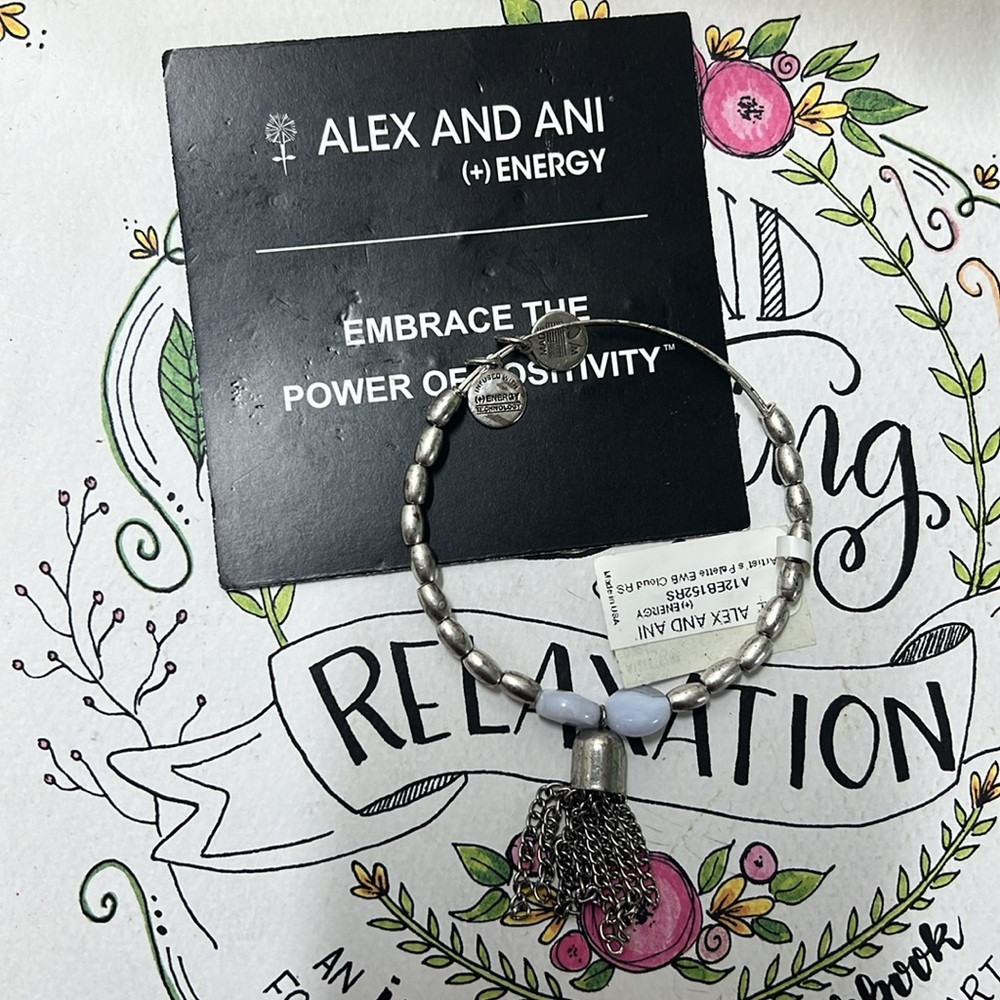 100% Auth Alex & Ani Power of positivity wire bangle bracelet JA19